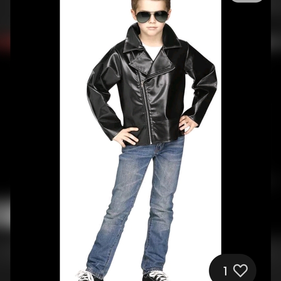 Shein Kids Crocodile Embossed PU Leather Biker Jacket Size 7y - Picture 14 of 16